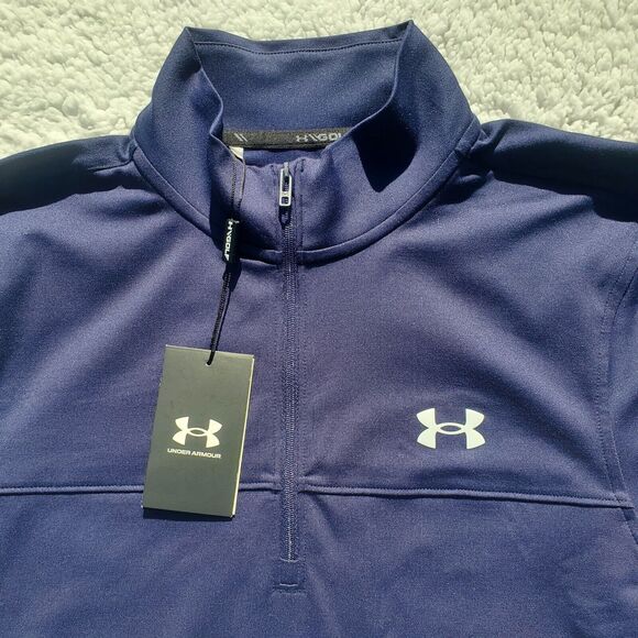 Under Armour Golf 1/4 Zip Pullover Mens Size S Navy Blue UA Storm Midlayer NWT - Picture 3 of 11